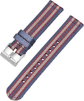 Nylon Watch Strap 20mm 22mm for Quartz Watch Smart Watch Woven Canvas Strap