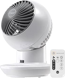 IRIS USA WOOZOO Oscillating Fan, Vortex Fan, Remote Equipped 4-in-1 Fan w/ Timer/ Multi Oscillation/ Air Circulator/ 3 Speed Settings, 52ft Max Air Distance, Small White