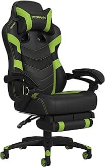 - Respawn 110 Pro Ergonomic Gaming Chair with Footrest for Adults - Comfortable Office Gaming Recliner with Lumbar Support and Headrest, Racing Style Video Game Chairs for Computer Gamer - Green