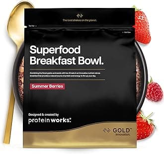 Protein Works | Superfood Breakfast Bowl - GOLD Innovation, Award-Winning Protein Cereal, High Protein Breakfast, Grains, Seeds, Oats, High Fibre, Summer Berry Feast, 10 Servings, 600g