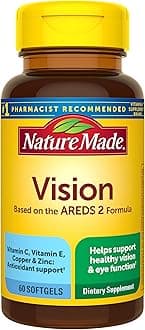 Vision Based on the AREDS 2 Formula, Eye Vitamins with Lutein & Zeaxanthin, Vitamin C, Vitamin E, Zinc and Copper for Healthy Vision and Eye Function Support, 60 Softgels, 30 Day Supply