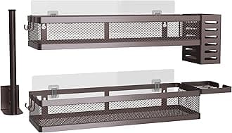 PUSDON Metal Wall Hanging Basket 2 Packs DIY Suitable for Multiple Scenes - Large Bronze Netting Suit