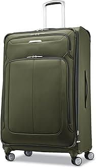 SamsoniteSolyte DLX Softside Expandable Luggage with Spinner Wheels, Cedar Green, Checked-Large 29-Inch
