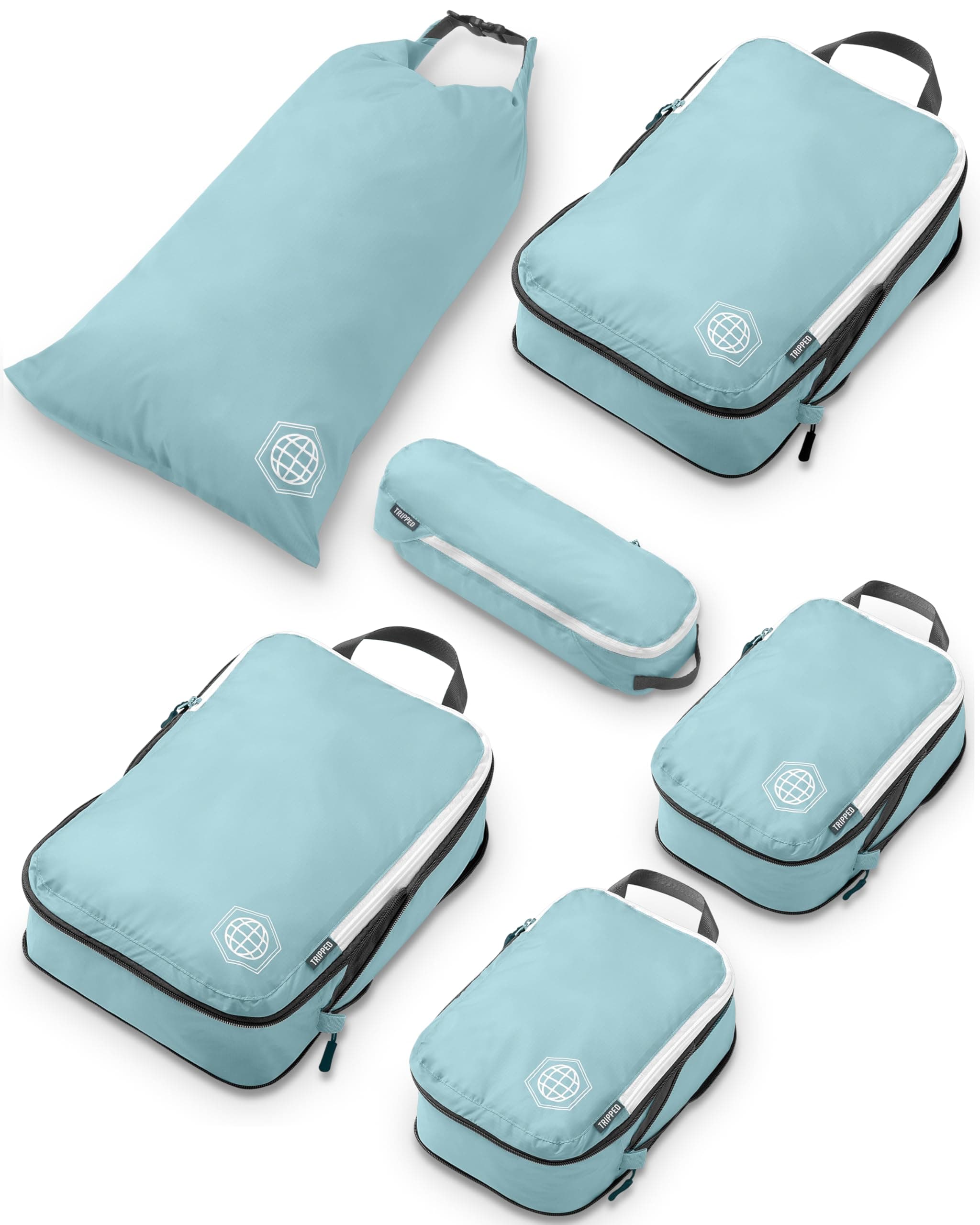 Compression Packing Cubes Set for Carryon Suitcases- Lightweight, Durable Clothes Organizer