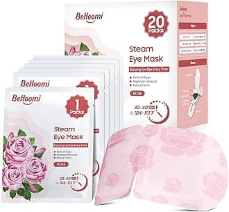 20Packs Steam Eye Mask, Heated Eye Mask Warm Compress for Eyes, Disposable Self Heating Steam Mask for Home, Sleep, Spa, Travel Essentials & Relaxation Gifts, Valentine's Day Gifts (Rose)