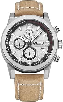 Megir Casual Chronograph Quartz Men Wrist Watch Waterproof Watch with Big Dials Silicone Hand, Fashion Sport Men Watch