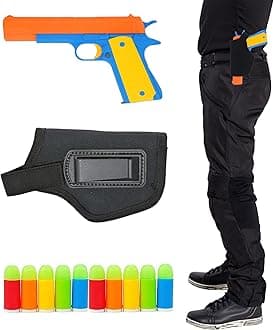 Kid Toy Gun, Colt 1911 Toy Gun with Rubber Bullet Pistol - Unique Gift Intended for Fun,M1911 Toy Guns for Boys (Orange+Holster)