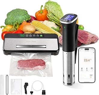 INKBIRD Sous Vide Starter Kit Includes IPX7 Waterproof Smart WIFI Immersion Circulator ＆ Automatic Dry/Wet Food Vacuum Sealer Precise Sous Vide Bundle Perfect for Beginners Exploring Precision Cooking