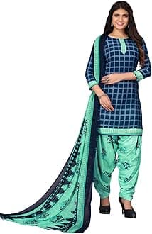 Readymade Indian Punjabi Style Crepe Patiala Salwar Suit with Dupatta for Women