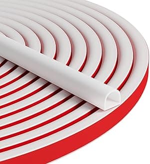 40FT Weather Stripping Door Seal - Self Adhesive Weather Insulation Strip Weatherstripping Silicone D Shaped Seal Strip Door Frame Gap Filler/Window Soundproofing