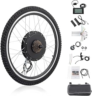 Ktaxon Electric Bike Conversion Kit, 48V 1000W Ebike Conversion Kit, 26" Front/Rear Wheel E-Bike Conversion Kits with PAS, LCD Display, Aluminum Alloy Frame and Gearless Hub Motor