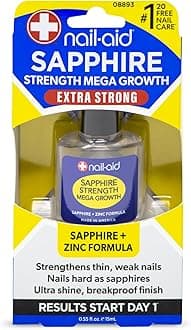 Nail-Aid Nail Aid Sapphire Strengthener & Mega Growth Treatment Clear, 0.55 Fl Oz, Multi