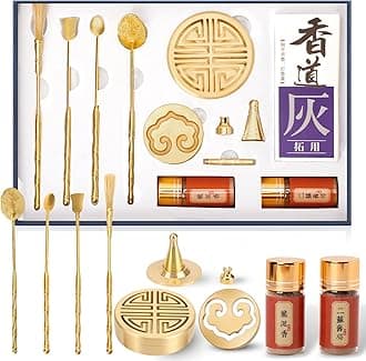 12 Pcs Brass Incense Burner Kit - Incense Making Kit with Cone Tower Mold, Holder for Yoga Meditation & Home Fragrance