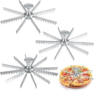 Hushee 3 Pcs Cake Pizza Cutter Set Even Slice Tool for Cheesecake Pie Pizza Multi Server Party Portion Cutting Set, Serve Faster with Uniform Slices for Kitchen Bakery Easy Clean (8,10,12 Cut)