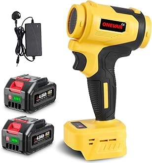 Cordless Leaf Blower Turbo Jet Blower - 1500W Brushless Garden Blowers, Max Blowing Force 1kg, with 5 Speed Levels, Max Speed 358MPH, 2*4.0Ah Battery, for Garden/Lawn Care/Snow Removal/Home Cleaning