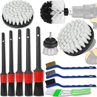 13 Pieces Car Cleaning Kit, Auto Detailing Brush Set for Cleaning Wheels, Interior, Exterior, Leather, Dashboard, Air Vents, Emblems