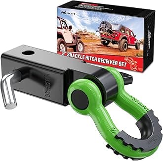 Nilight Shackle Hitch Receiver 2Inch 45000 LBs Breaking Strength 3/4" D Ring Shackle w/Trailer Hitch Pin Heavy Duty Solid Recovery Towing Kit for Trucks Jeeps Off-Road
