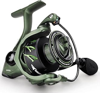 Spartacus II Spinning Reel – Sealed Carbon Fiber 22LBs Max Drag – 7+1 Stainless BB for Saltwater&Freshwater – 5.2:1 Gear Ratio – Size 500&1000 Perfect for Ice Fishing