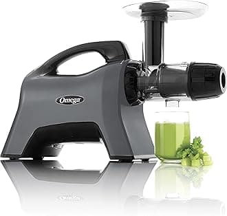 Omega Celery Juicer and Nutrition System Masticating Juicer, Cold Press Juicer Machine For Celery with Adjustable Dial, 200-Watt, Silver