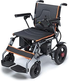 Electric Wheelchairs for Adults Lightweight Foldable, Collapsible Power Motorized Wheelchair, One-Click Mute Function and SOS Alert Button, 10 mi Cruise Range, Airline Approved
