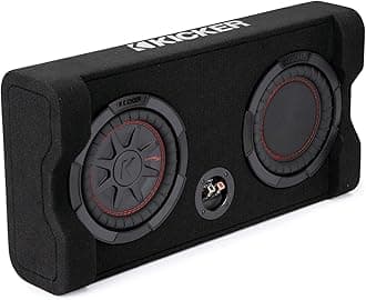 KICKER 48TRTP82 TRTP 8-inch Thin Down Firing Subwoofer and Passive Radiator Enclosure, 2-Ohm