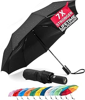 Windproof Travel Umbrella, Automatic Umbrellas for Rain, Compact