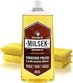 Milsek Furniture Polish, Lemon Oil Furniture Cleaner and Polish Cloth, 12 fl oz