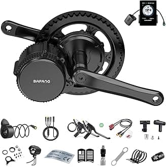 Bafang 250W Mid Drive Kit - Upgraded BBS01B 36V Electric Bike Conversion Kit with P860C Display & 44T Chainring, Brushless Geared 8Fun BBS01 Ebike Kit for 68mm Bottom Bracket, G340