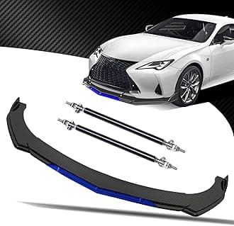 Front Bumper Lip Chin Spoiler Splitter Diffuser Protector Body Kit with Adjustable Support Splitter Rod Compatible with Accord Honda Civic Volkswagen and More