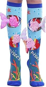 Crazy socks for kids Cute girl socks girls wacky Funky Stretch Mid to High Novelty Socks