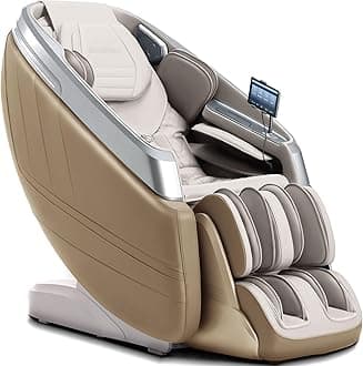 4D Massage Chair, IBM-P03 Full Body Massage Chair with Touchscreen, AI Voice & APP Control, Wireless Charger, Leg Roller, Auto Leg Extension, Heated Back, Waist, and Feet (Beige)