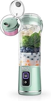 NINJABlast Portable Blender, Cordless, 18oz. Vessel, Personal Blender for Shakes & Smoothies, BPA Free, Leakproof Lid & Sip Spout, USB-C Rechargeable, Dishwasher Safe Parts, Tinted Mint, BC151MT