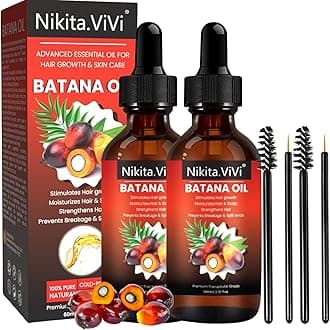 NIKITA.VIVI 2Pcs Batana Oil for Hair Growth (2x60ml), 100% Natural Raw Batana Oil for Hair Growth, Essential Batanas Oils for Thin Hairs Repair Damaged Hairs Nourish Scalp Skin Hairr Regrowth
