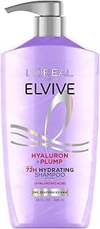Elvive Hyaluron Plump Hydrating Shampoo for Dehydrated, Dry Hair Infused with Hyaluronic Acid Care Complex, Paraben-Free, 26.5 Fl Oz