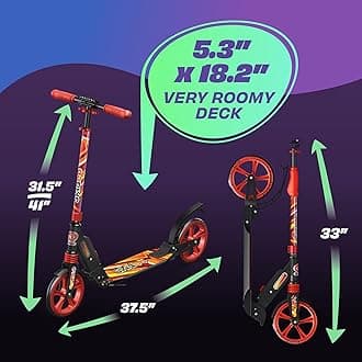 Skidee Scooter for Adults and Teens – Adjustable Height, Kids Scooter, Folding Scooter, Large Sturdy Wheels for Smooth Ride, Lightweight, Durable, Anti-Shock Suspension, Outdoor Toys, up to 220 lbs