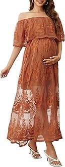 Women's Casual Off Shoulder Lace Maxi Dress Boho White Bridesmaid Wedding Evening Party Dresses