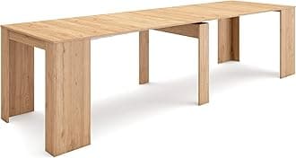 Skraut Home | Extendable Console Table | Folding Dining Table | 300 | For 14 diners | Folding table | Modern Style | Oak