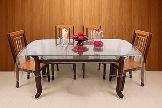 STITCHNEST PVC Transparent 10 Seater Dining Table Cover without Lace, (60x108 Inches)