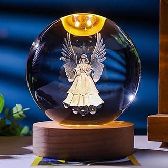 3D Holy Crystal Ball, Jesus Statue Praying Hands, Laser Engraved Cross with Praying in Hand Religious Gifts for Women, 3D Crystal Jesus Figurines Night Light Home Decor (3D-E)