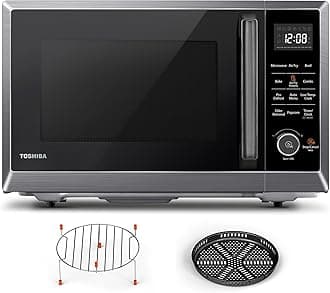 Air Fryer Combo 8-in-1 Countertop Microwave Oven, with Convection, Broil, Odor Removal Mode, 12.4" Position Memory Turntable, Child-Lock, 1.0 Cu.ft, Black Stainless Steel, ML2-EC10SA(BS)