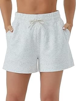 THE GYM PEOPLE Women's Drawstring Sweat Shorts High Waisted Summer Workout Lounge Shorts with Pockets