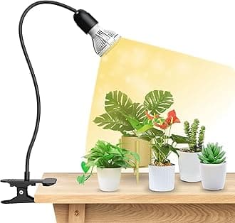 SANSI LED Grow Lights for Indoor Plants, Lifetime Free Bulb Replacement 150W Full Spectrum Gooseneck Clip Plant Light with Optical Lens for High PPFD Growing Power, Grow Lamp