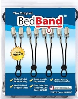 BedBand USA. Bed sheet band, holder, gripper, suspender, strap. Smooth ANY sheets on ANY bed. Sleep better. USA Proud. American assembled.