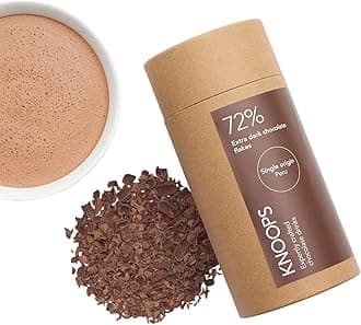 Dark Hot Chocolate Flakes, 72% Extra Dark Luxury Hot Drinking Chocolate, Delicious Cocoa Drink with Real Choc Flakes, All Natural Vegan Ingredients, 250 g, Equal to 8 Serving Sachets