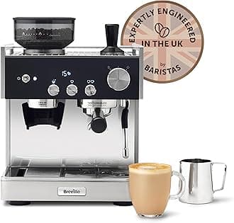 Barista Signature Espresso Machine | Bean to Cup Coffee Maker with Integrated Coffee Grinder & Milk Frother | 15 Bar Italian Pump | Stainless Steel [VCF160]