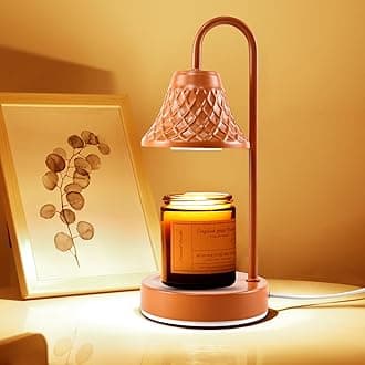 Candle Warmer Lamp with Timer Dimmer: Electric Candles Light with 2 Bulbs for Home Decor - Birthday Gifts Wax Melt Warmers (Orange)