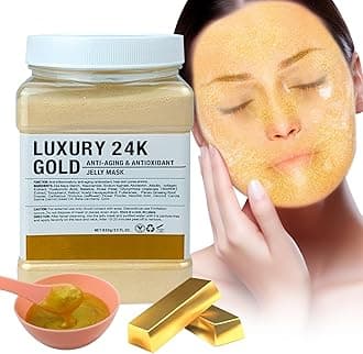 Jelly Mask for Facials Professional, Hydrating & Moisturizing Peel-Off Natural Gel Face Mask SkinCare, Professional Spa Use Jelly Face Masks, Deep Hydration & Glow 23 Fl Oz (24K Gold)