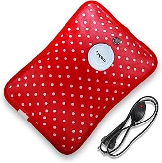 Careforce Electric Hot Water Bag Hot Bags for Pain Relief in Shoulder, Back, Neck and Full Body Relief Electric Hot Bag for Pain Relief in Cramps, Periods Electric Heating Bag-Polka Dotted- Red