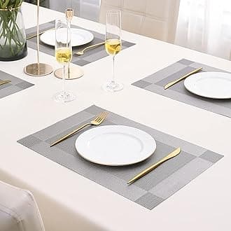 PVC Placemats Set of 4 - 45x30 cm (AR2753),Grey