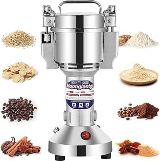 Grain Mill Grinder Electric 150g Commercial Spice Grinder 850W Stainless Steel Pulverizer Dry Grinding Machine for Wheat Corn Rice Pepper Herbs Coffee Beans (150g Upright, 110V)